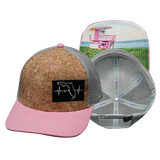 Florida - 6 Panel - Cork - Pink / Gray - Trucker Mesh (Unisex)
