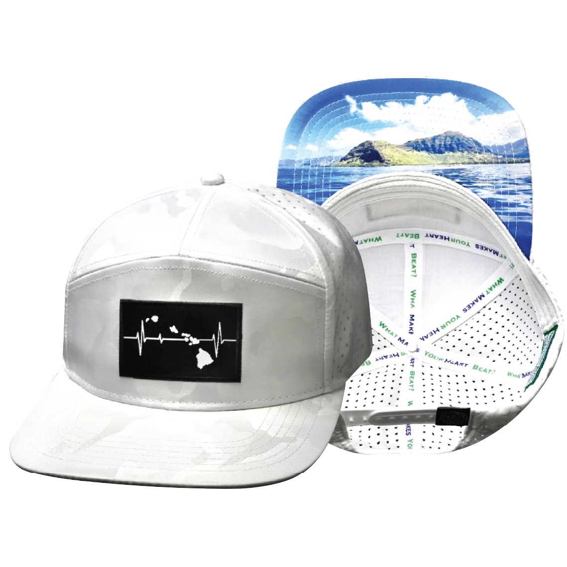 Hawaii - 7 Panel - White Camo (Unisex)