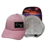 Hawaii - 6 Panel - Shallow Fit - Pony Tail - Pink / White (Unisex)