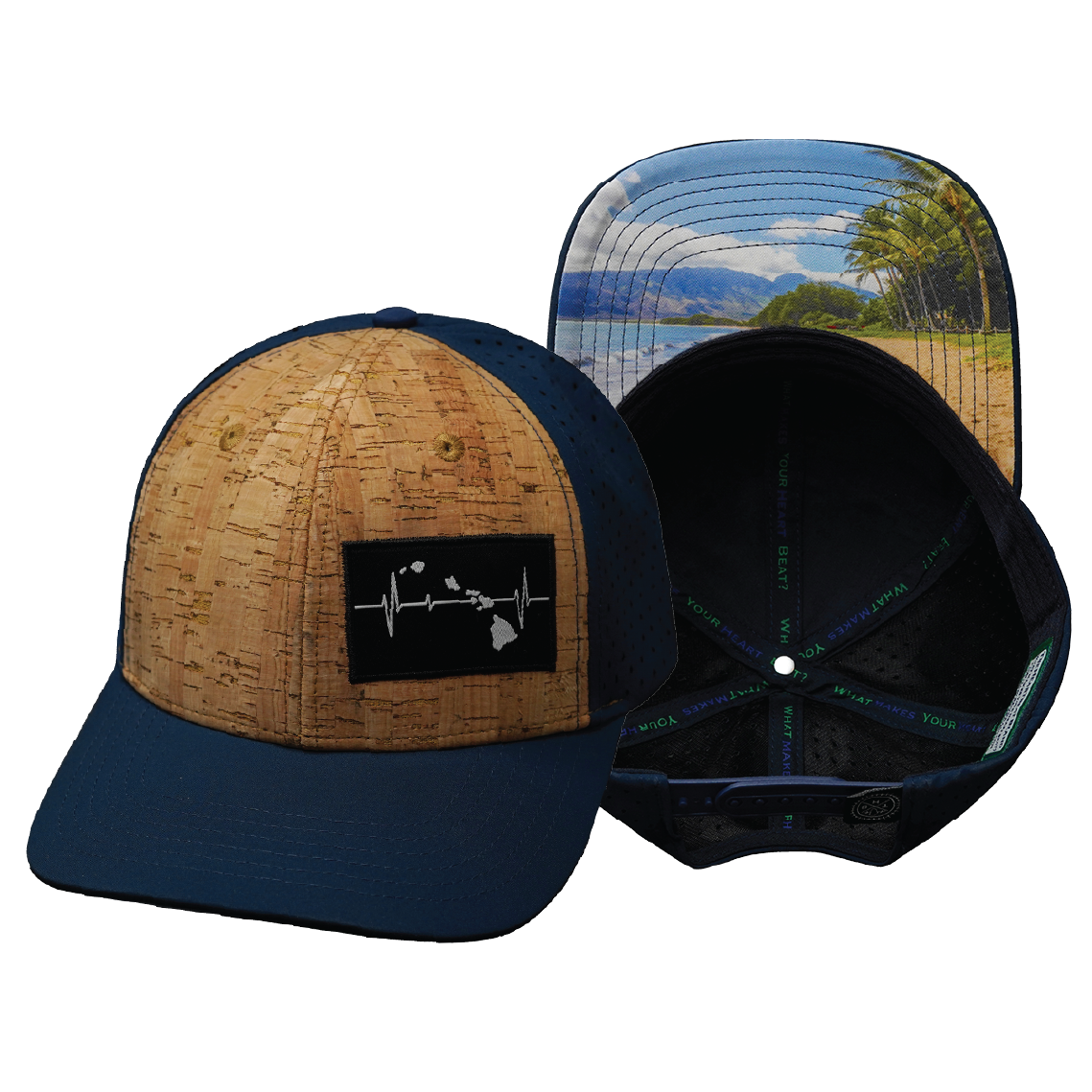 Hawaii - 6 Panel - Cork - Navy (Unisex)
