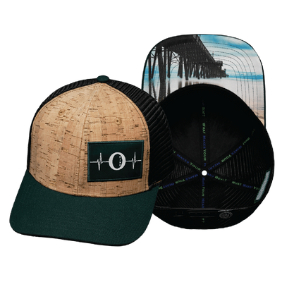 Oceanside "Oside" - 6 Panel - Cork - Green / Black - Trucker Mesh (Unisex)