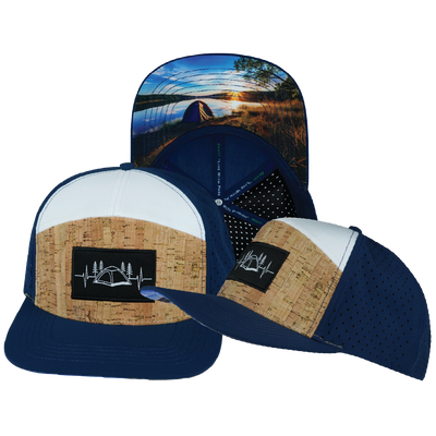 Camping - 7 Panel - Cork - Navy / White - Laser Mesh (Unisex)