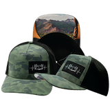 Camping - 5 Panel - Structured - Teal Camo / Black - Laser Mesh (Unisex)