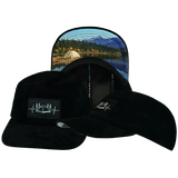 Camping - 5 Panel - Unstructured - Corduroy - Black  - Full Fabric (Unisex)