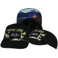 Camping - 5 Panel - Sporty - Unstructured - Black / Green Camo - Laser Mesh(Unisex)
