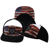 THB  - 7 Panel - Vintage Flag - Black / White - Laser Mesh (Unisex)