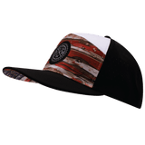 THB  - 7 Panel - Vintage Flag - Black / White - Laser Mesh (Unisex)