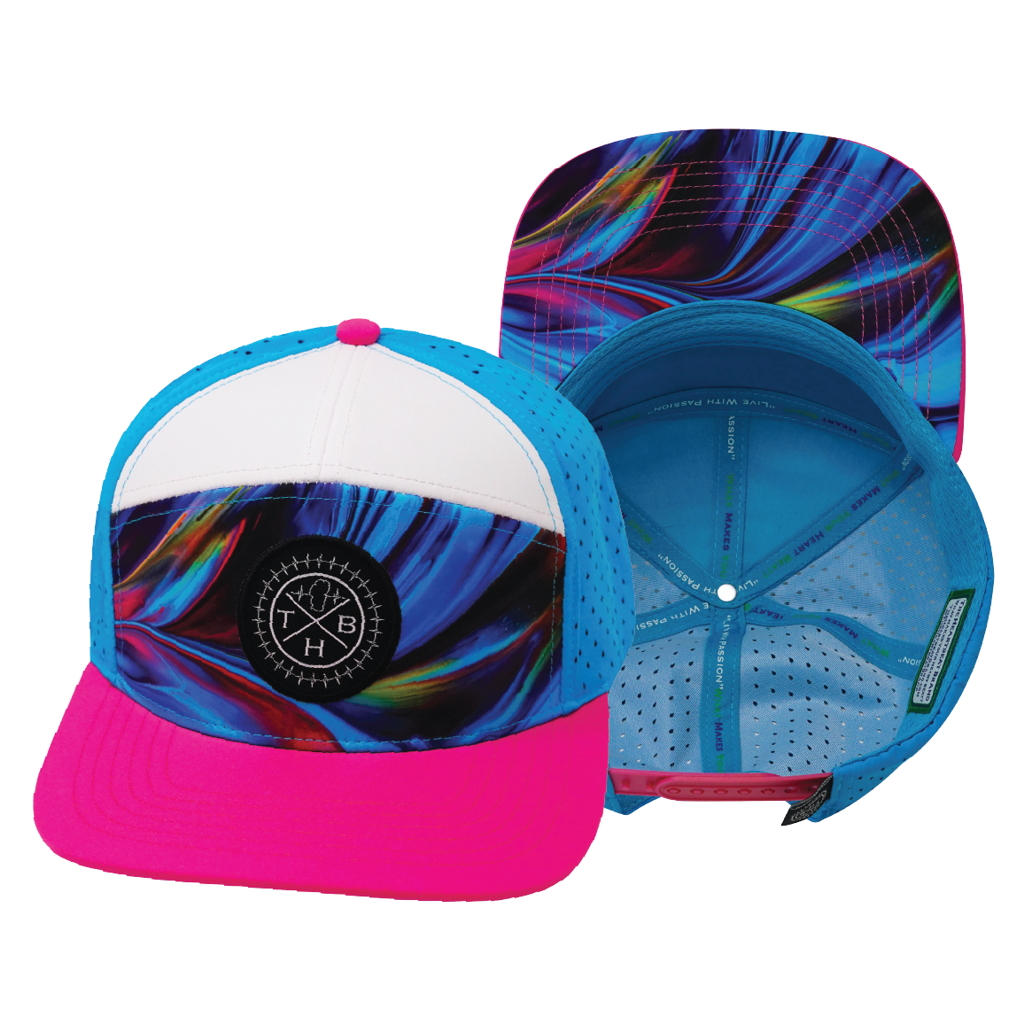 THB - 7 Panel - Feather Glow - Neon Pink / White / Neon Blue (Unisex)