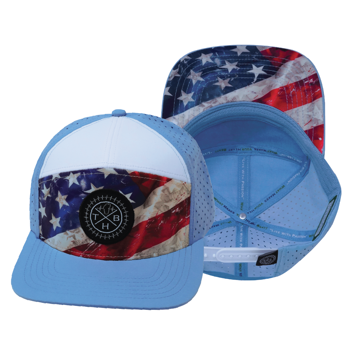 **YOUTH** THB  - 7 Panel - Rugged Flag - Baby Blue / White (Unisex)