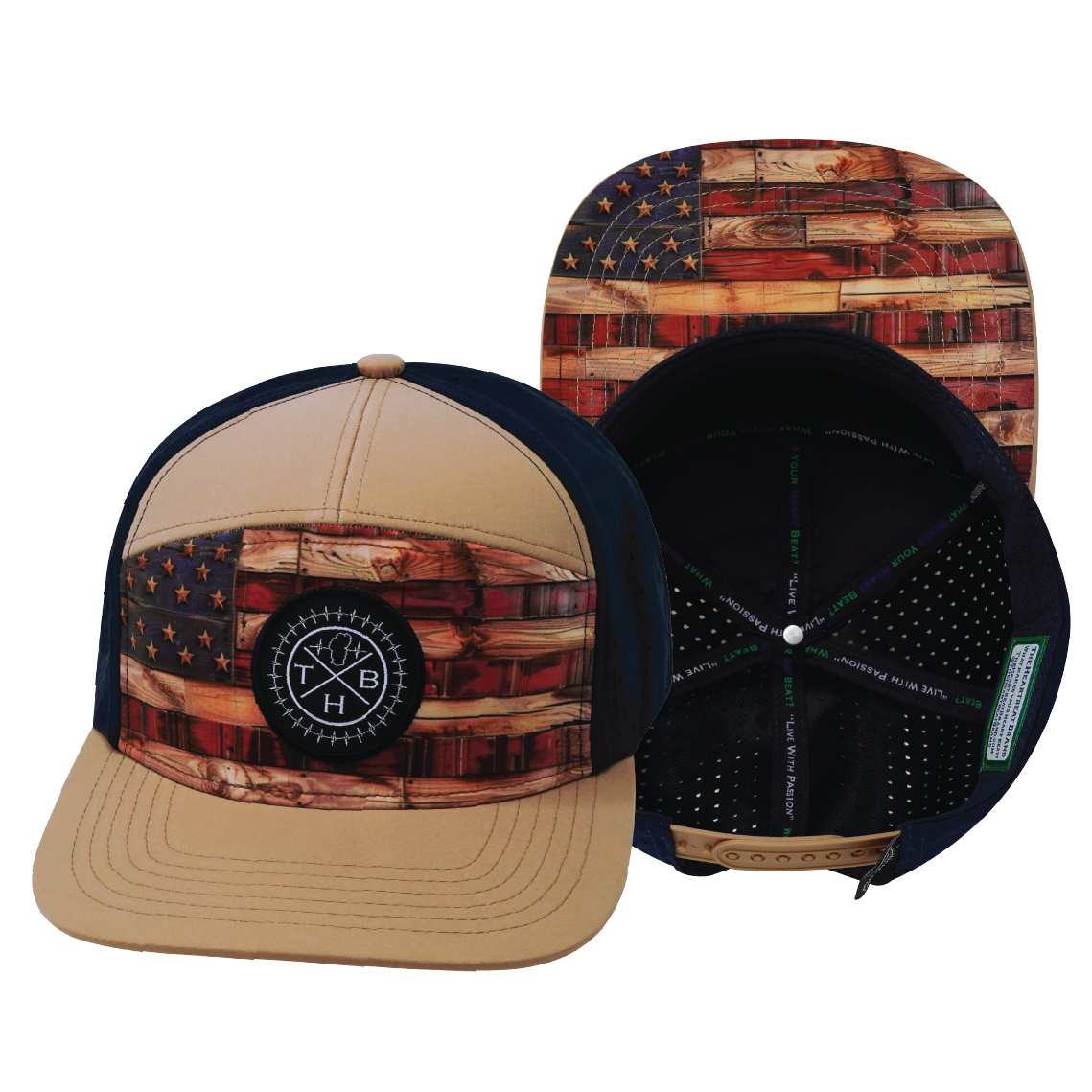 THB - 7 Panel - Stained Flag - Light Tan / Navy (Unisex)