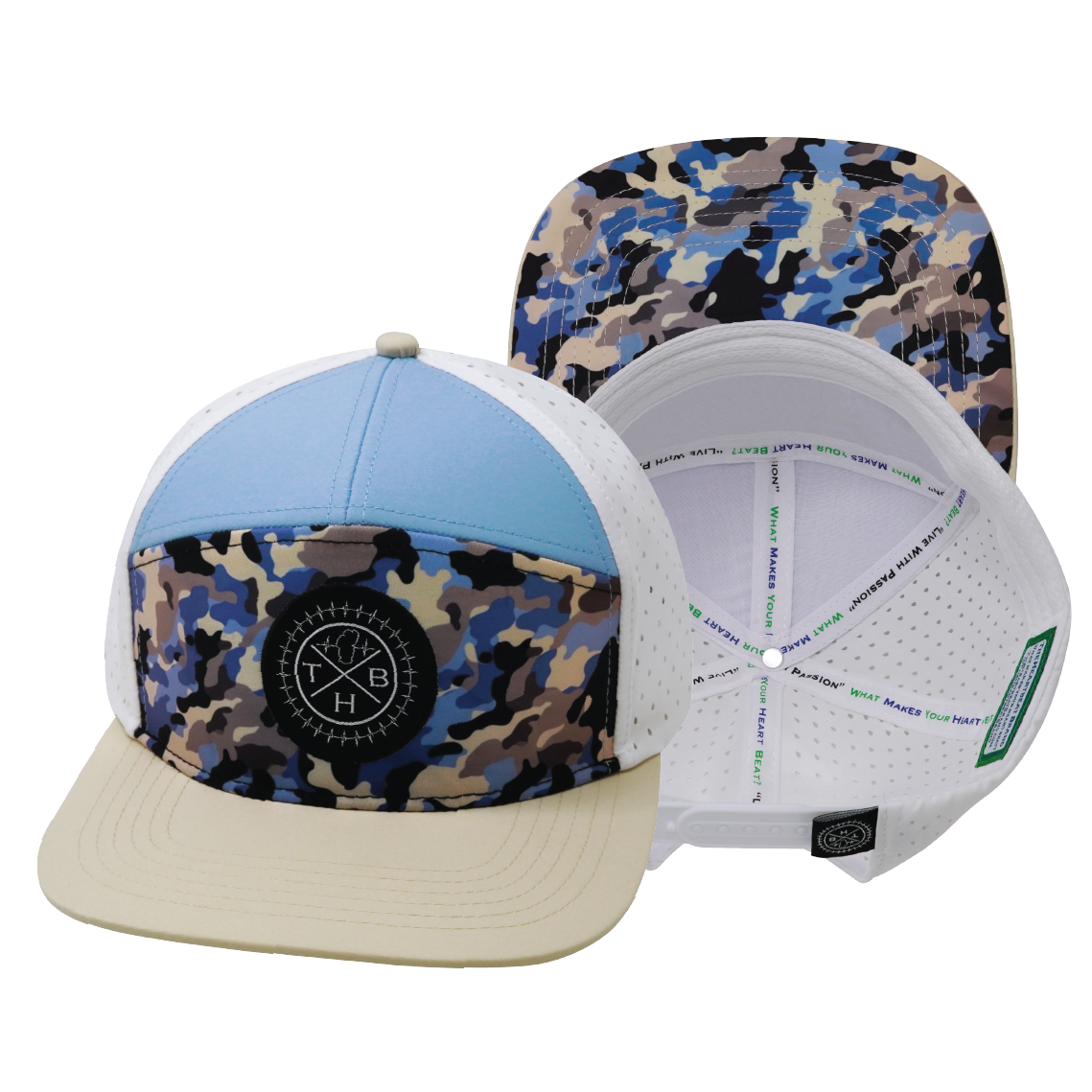 **YOUTH** THB  - 7 Panel - Sky Camo - Cream / Baby Blue / White (Unisex)
