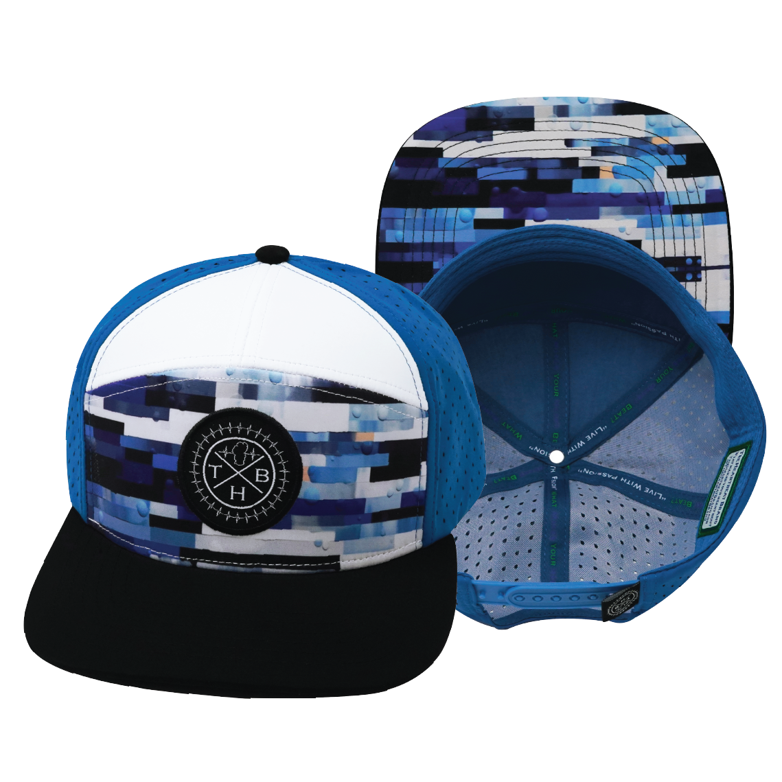 **YOUTH** THB  - 7 Panel - Sky Blocks - Black / White / Blue (Unisex)