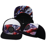 **YOUTH** THB  - 7 Panel - Geo Flag - Black / White - Laser Mesh (Unisex)