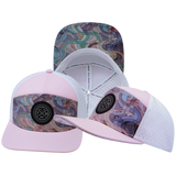 THB - 7 Panel - Mosaic Curves - Light Pink / White - Laser Mesh (Unisex)