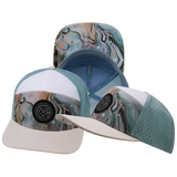 THB - 7 Panel - Marble Earth - Cream / White / Light Blue - Laser Mesh (Unisex)
