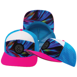 **YOUTH** THB  - 7 Panel - Feather Glow - Neon Pink / White / Neon Blue - Laser Mesh (Unisex)