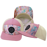 THB - 7 Panel - Geo Mosaic - Pink Peach / Cream - Laser Mesh (Unisex)