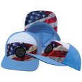 **YOUTH** THB  - 7 Panel - Rugged Flag - Baby Blue / White - Laser Mesh (Unisex)