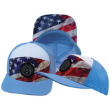 THB - 7 Panel - Rugged Flag - Baby Blue / White - Laser Mesh (Unisex)
