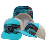 **YOUTH** THB  - 7 Panel - Desert Sky - Neon Green Blue / Cream - Laser Mesh (Unisex)