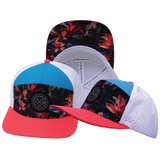 **YOUTH** THB  - 7 Panel - Electric Eden - Neon Peach / Neon Blue / White - Laser Mesh (Unisex)