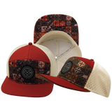 **YOUTH** THB  - 7 Panel - Copper Stitch - Red Rock / Cream - Laser Mesh (Unisex)