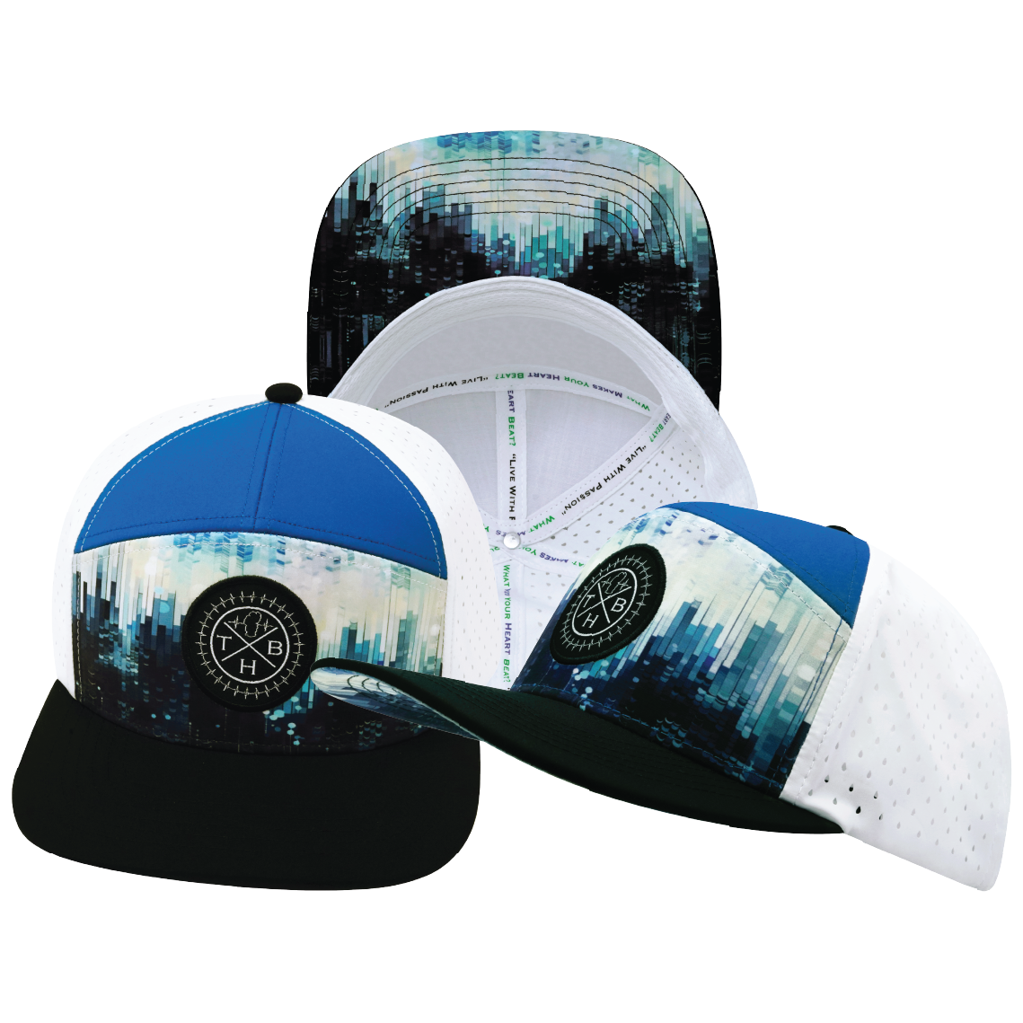 **YOUTH** THB  - 7 Panel - City Drip - Black / Blue / White - Laser Mesh (Unisex)