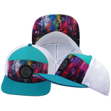 **YOUTH** THB  - 7 Panel - Street Art - Neon Blue / Neon Green Blue / White - Laser Mesh (Unisex)