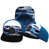 THB - 7 Panel - Sky Blocks - Black / White / Blue - Laser Mesh (Unisex)