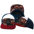 THB - 7 Panel - Silk Flag - Dark Red / White / Navy - Laser Mesh (Unisex)