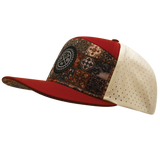 **YOUTH** THB  - 7 Panel - Copper Stitch - Red Rock / Cream - Laser Mesh (Unisex)