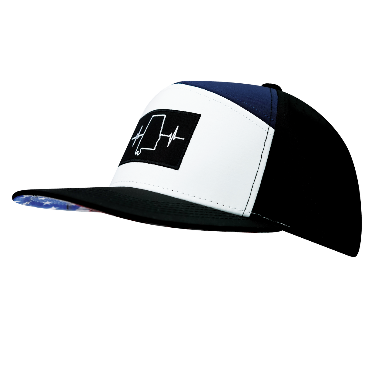 Alabama - 7 Panel - Black / White / Navy - Laser Mesh (Unisex)