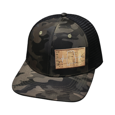 Alabama - 6 Panel - Tan Camo / Black - Trucker Mesh (Unisex)