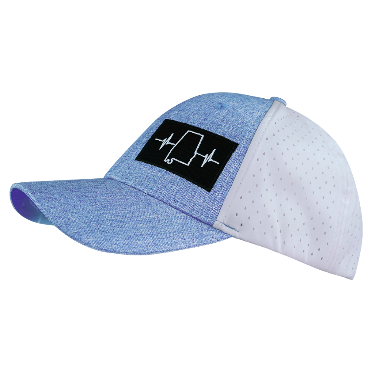 Alabama - 6 Panel - Shallow Fit - Pony Tail - Light Blue / White - Laser Mesh (Unisex)