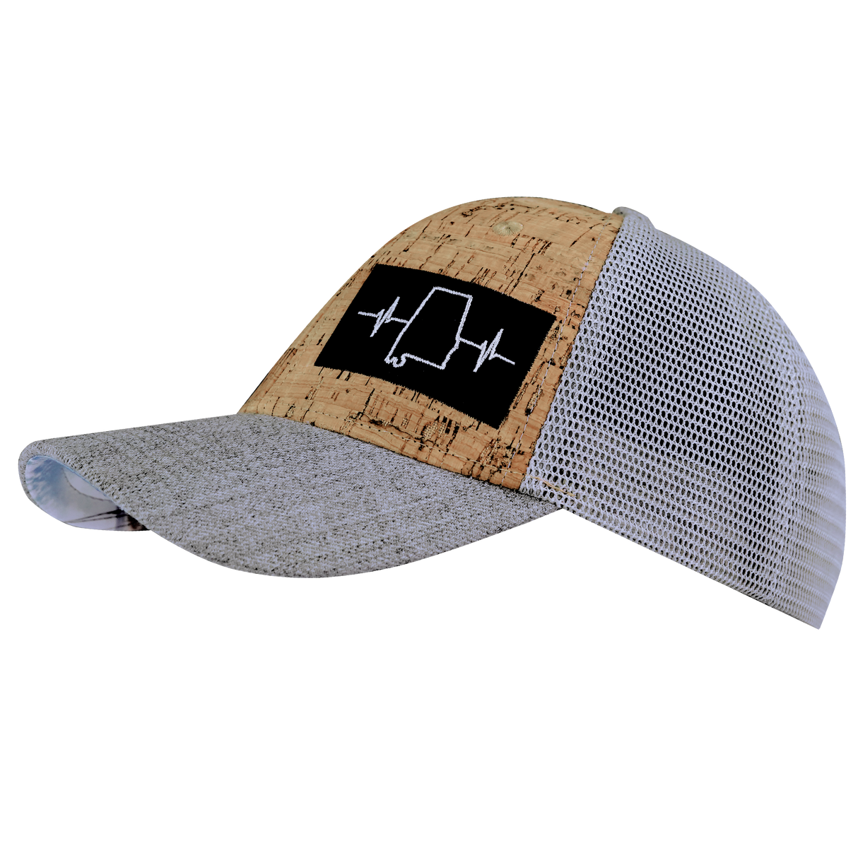 Alabama - 6 Panel - Shallow Fit - Cork - Heather Gray / Gray - Trucker Mesh (Unisex)