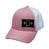 Alabama - 6 Panel - Shallow Fit - Pony Tail - Pink / White - Laser Mesh (Unisex)