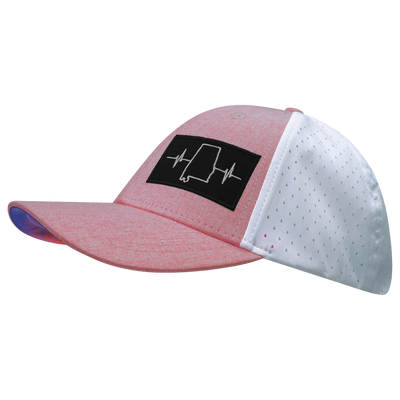 Alabama - 6 Panel - Shallow Fit - Pony Tail - Pink / White - Laser Mesh (Unisex)