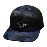 Alabama - 7 Panel - Navy Camo / Black- Laser Mesh  (Unisex)