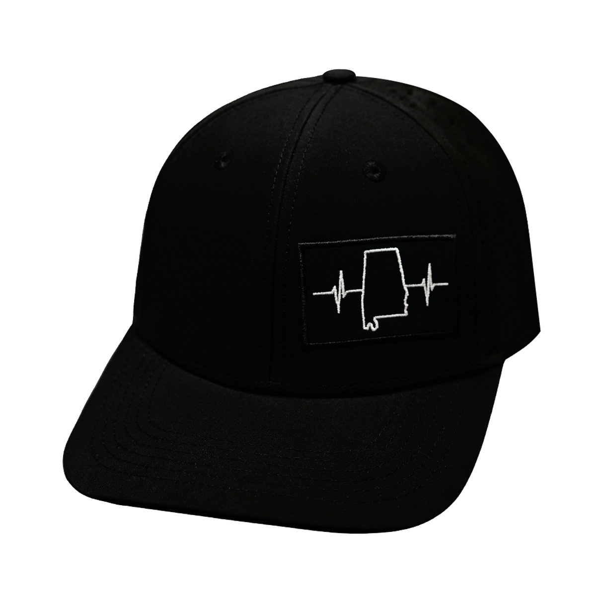 Alabama - 6 Panel - Black - Laser Mesh (Unisex)