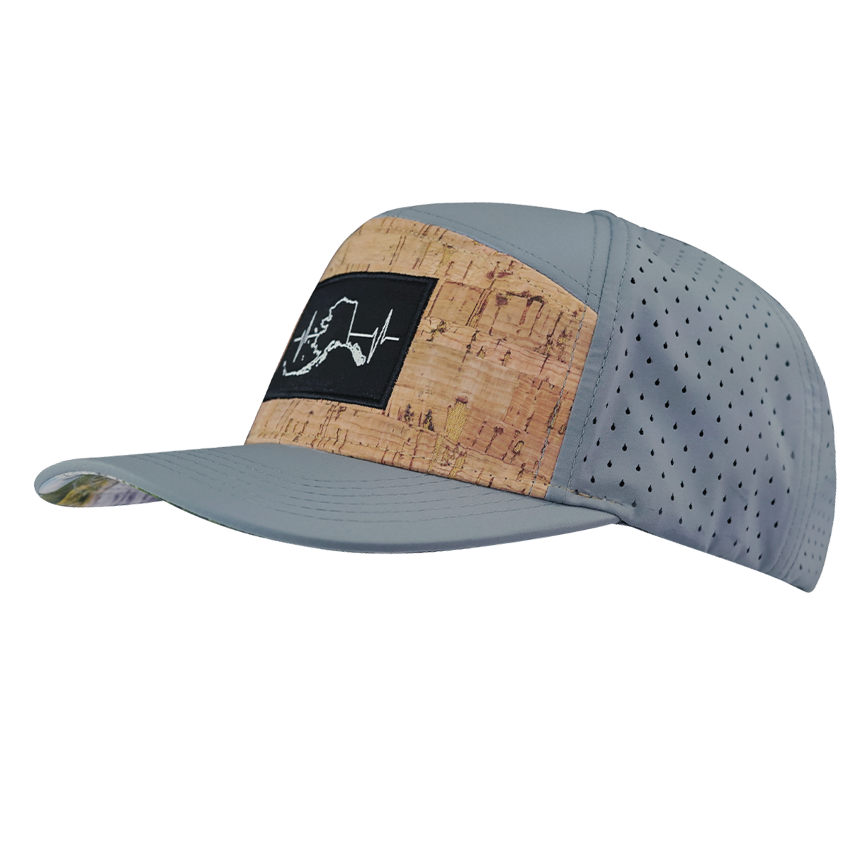 Alaska - 7 Panel - Cork - Gray Blue - Laser Mesh (Unisex)