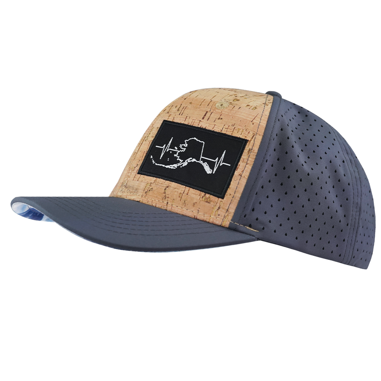 Alaska - 6 Panel - Cork - Charcoal - Laser Mesh (Unisex)