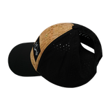 Alaska - 6 Panel - Shallow Fit - Pony Tail - Cork - Black - Laser Mesh (Unisex)
