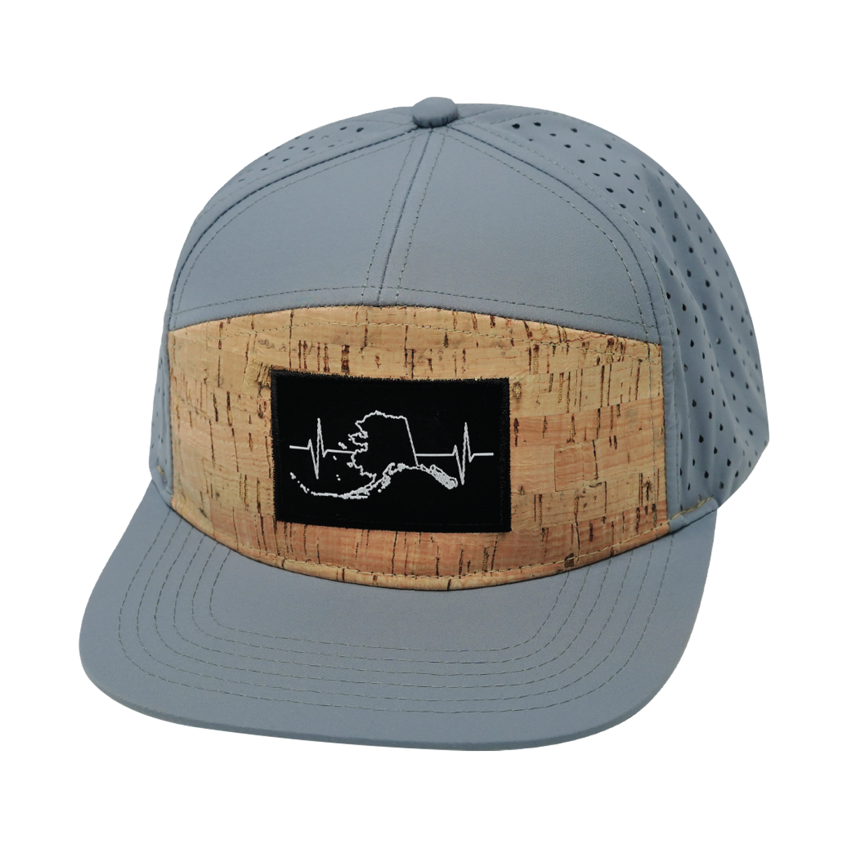 Alaska - 7 Panel - Cork - Gray Blue - Laser Mesh (Unisex)