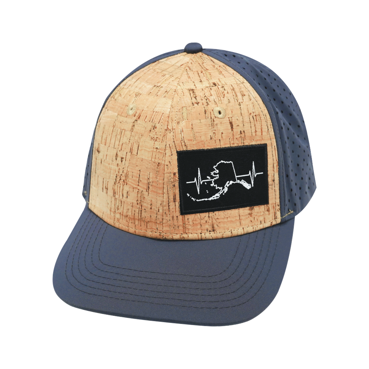 Alaska - 6 Panel - Cork - Charcoal - Laser Mesh (Unisex)