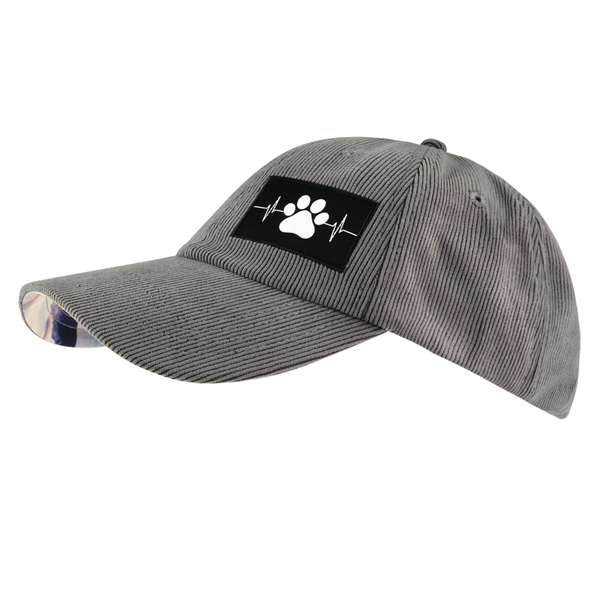 Dog - 6 Panel - Unstructured - Corduroy - Charcoal - Fabric Back (Unisex)