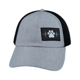 Dog - 6 Panel - Unstructured - Heather Gray / Black - Soft Trucker Mesh (Unisex)