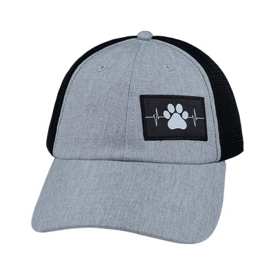 Dog - 6 Panel - Unstructured - Heather Gray / Black - Soft Trucker Mesh (Unisex)
