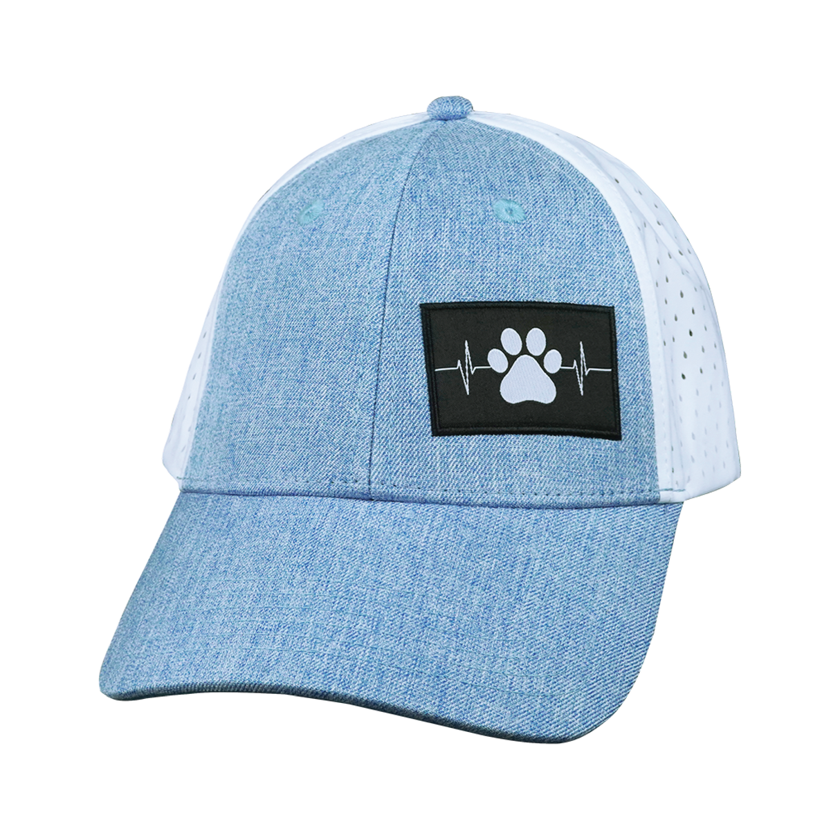 Dog - 6 Panel - Shallow Fit - Pony Tail - Light Blue / White - Laser Mesh (Unisex)
