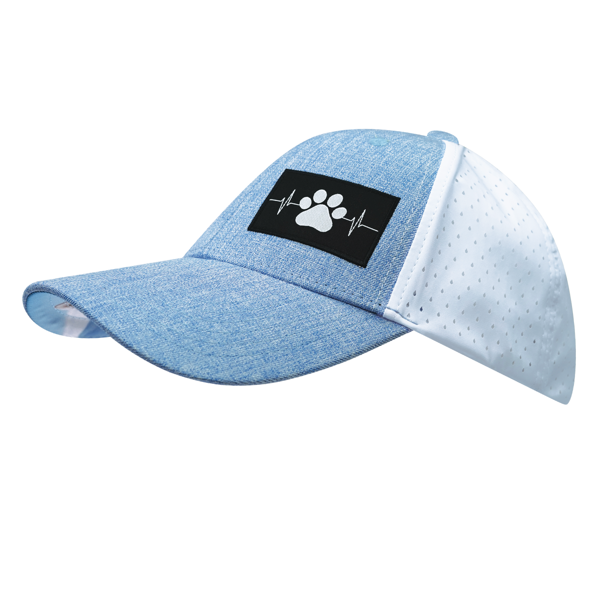 Dog - 6 Panel - Shallow Fit - Pony Tail - Light Blue / White - Laser Mesh (Unisex)
