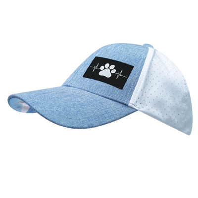 Dog - 6 Panel - Shallow Fit - Pony Tail - Light Blue / White - Laser Mesh (Unisex)